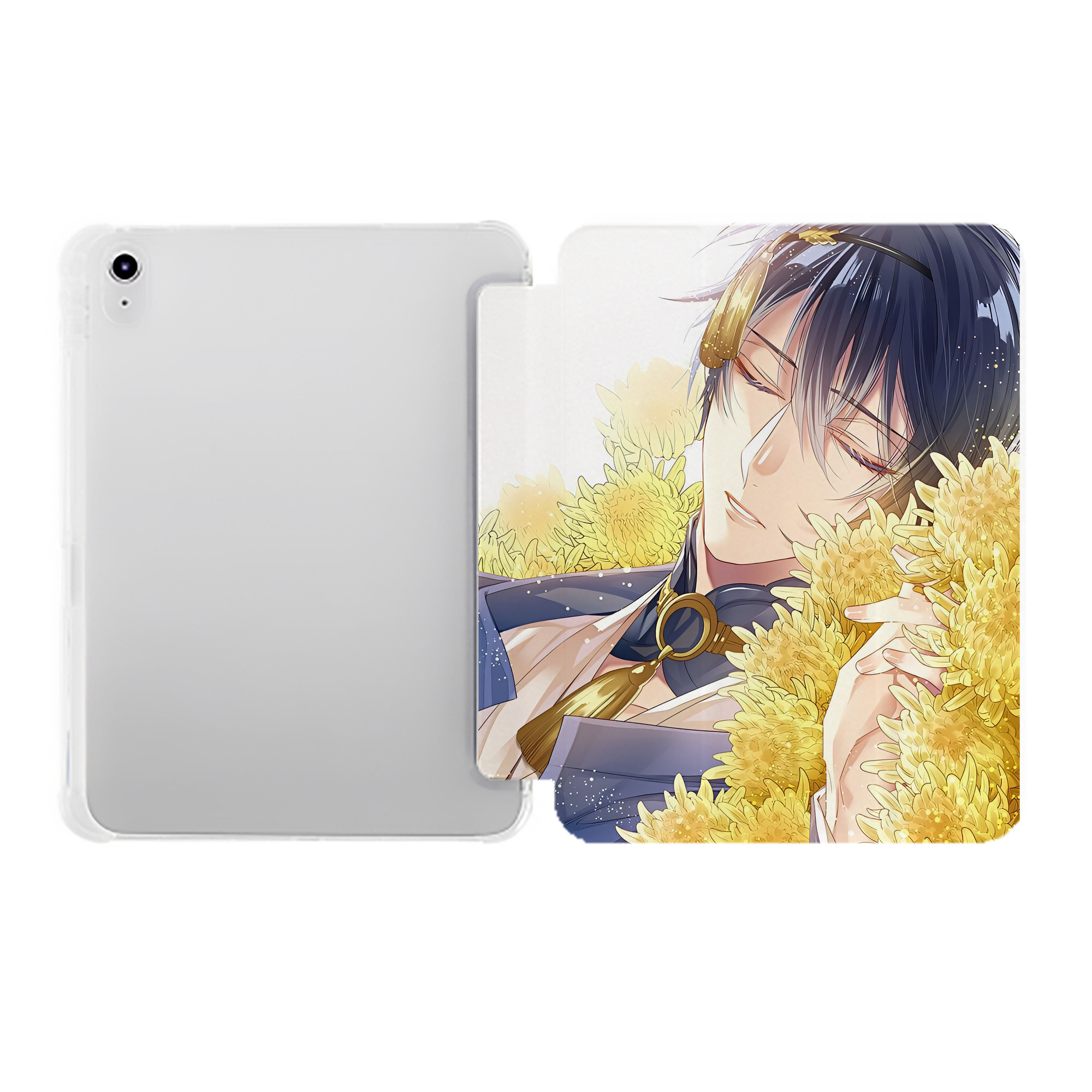 （画像用） 刀剣乱舞 Touken Ranbu IPad ケース ペン収納付き 三つ折りスタンド PUレザー×シリコン 対応機種9.5/10.5/10.9インチ